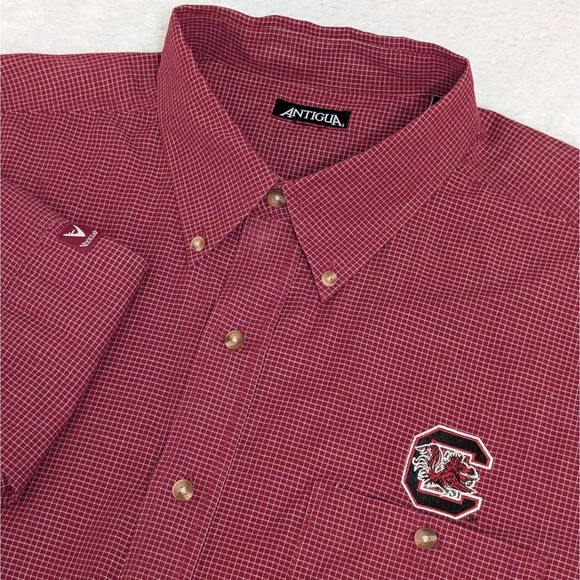 NEW South Carolina Gamecocks Button Down Shirt XL Long Sleeve Antigua Red - Picture 1 of 8
